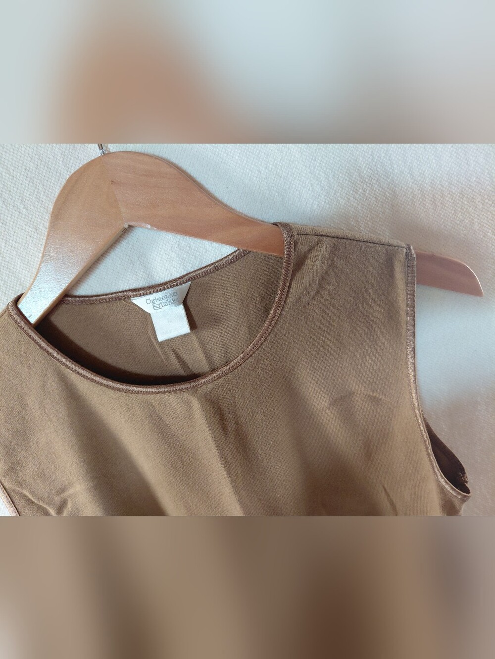 Christopher & Banks Camel Brown Crewneck Tank Top Medium A120